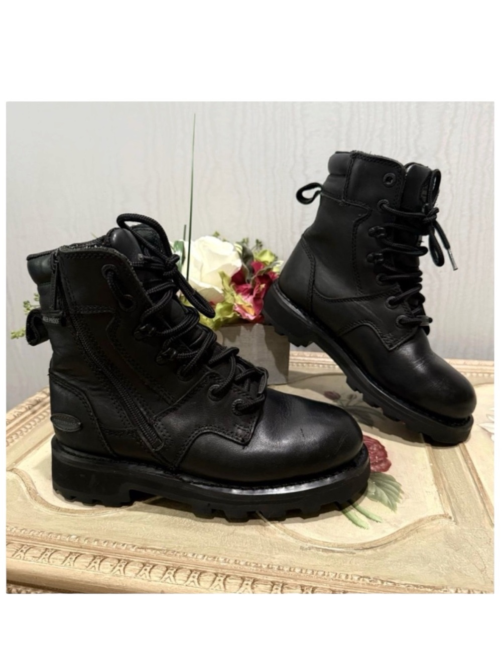 Harley-Davidson Womens Jenell 5-Inch Leather Motorcycle Boots Black D87031 5.5
